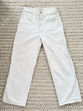 Madewell Clean White Wide-Leg Denim with Patch Pockets